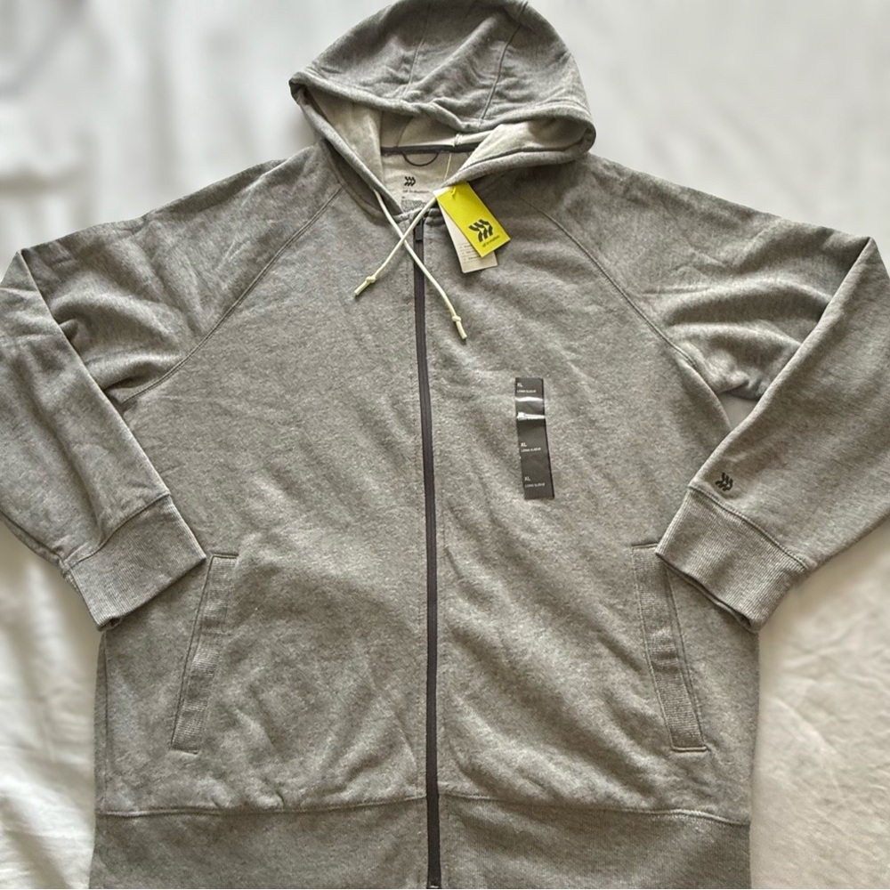 NWT All in Motion Men’s Gray Full Zip Hoodie Sweatshirt XL | Casual Athleisure